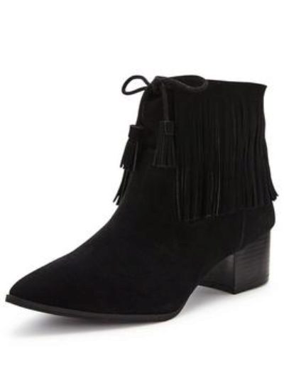 Shoe Box Broadwell Pointed Fringe Suede Ankle Boots Shoe Box Broadwell Pointed Fringe Suede Ankle Boots